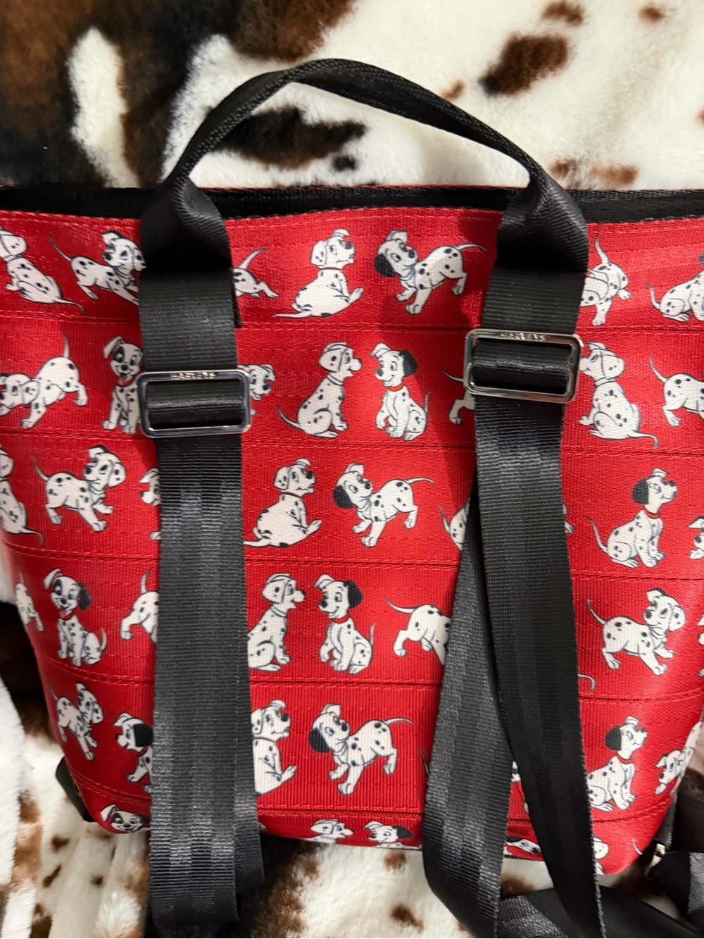 Harveys Red Dalmatian Print Crossbody Bag - Picture 4 of 6
